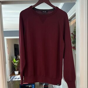 Men's Rhone Cotton Crewneck Burgundy Sweater Size XL